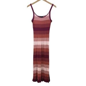 Banana Republic Women's Ribbed Knit Tank Dress‎ Striped Sleeveless Medium Y2K